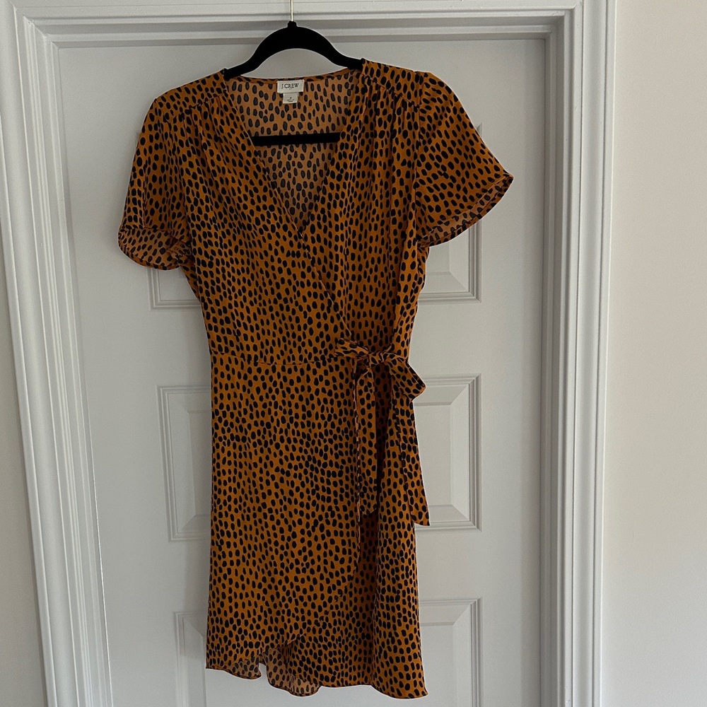 J. Crew Orange and Black Mini Dress